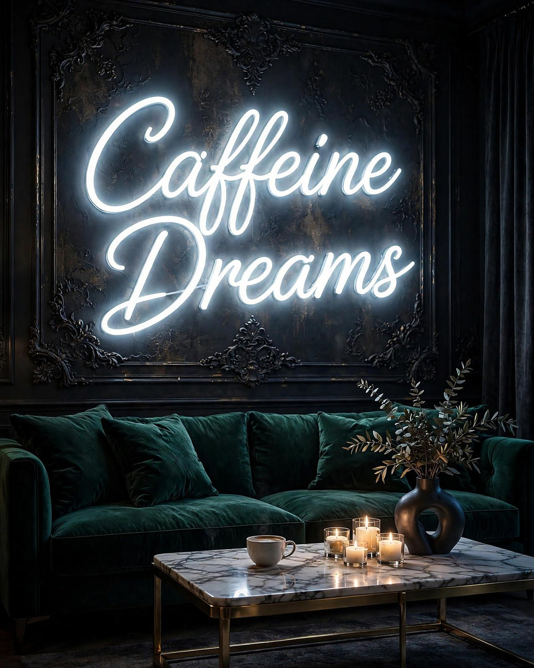 Caffeine Dreams · LED Neon — Weiß