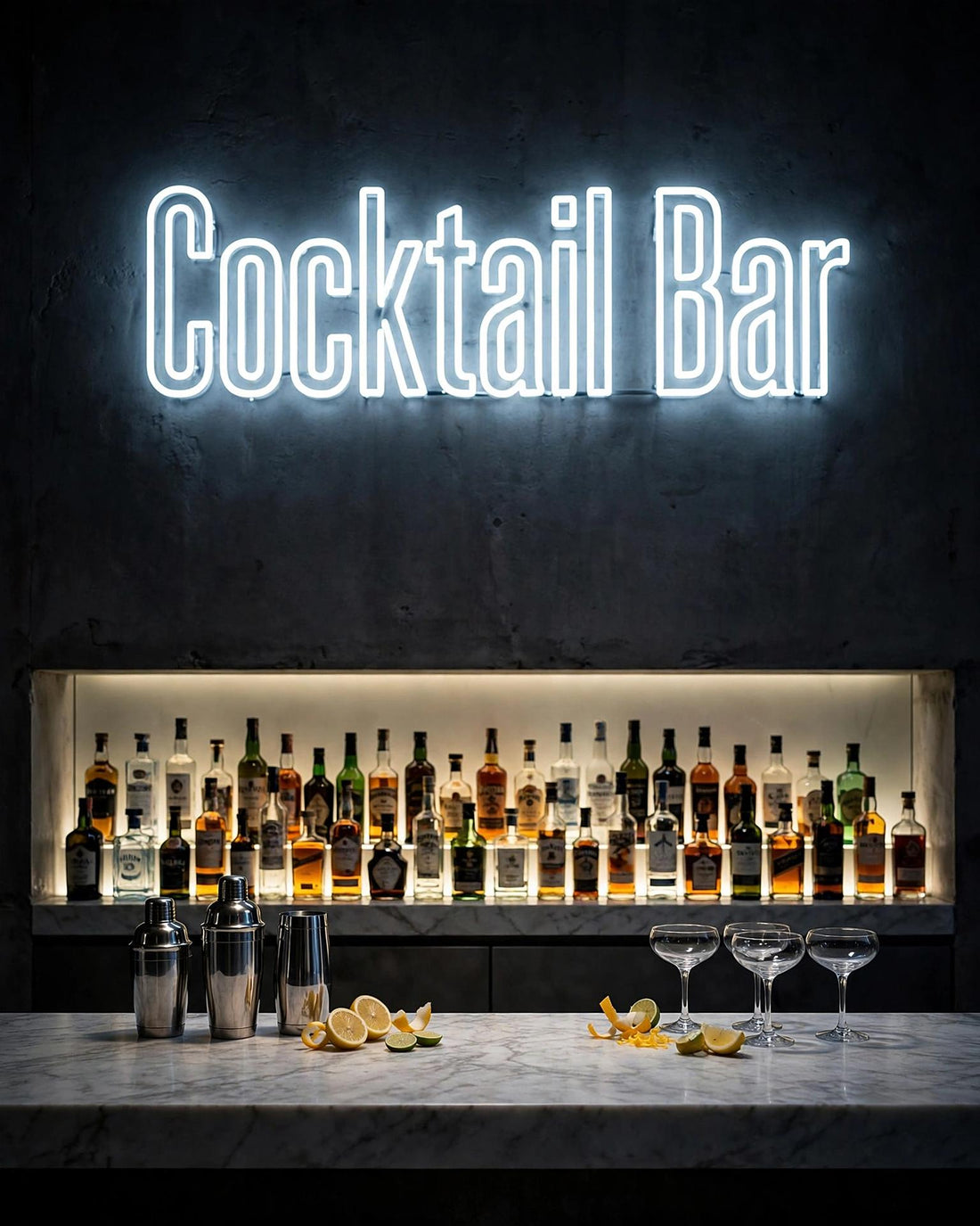 Cocktail Bar · LED Neon — Weiß