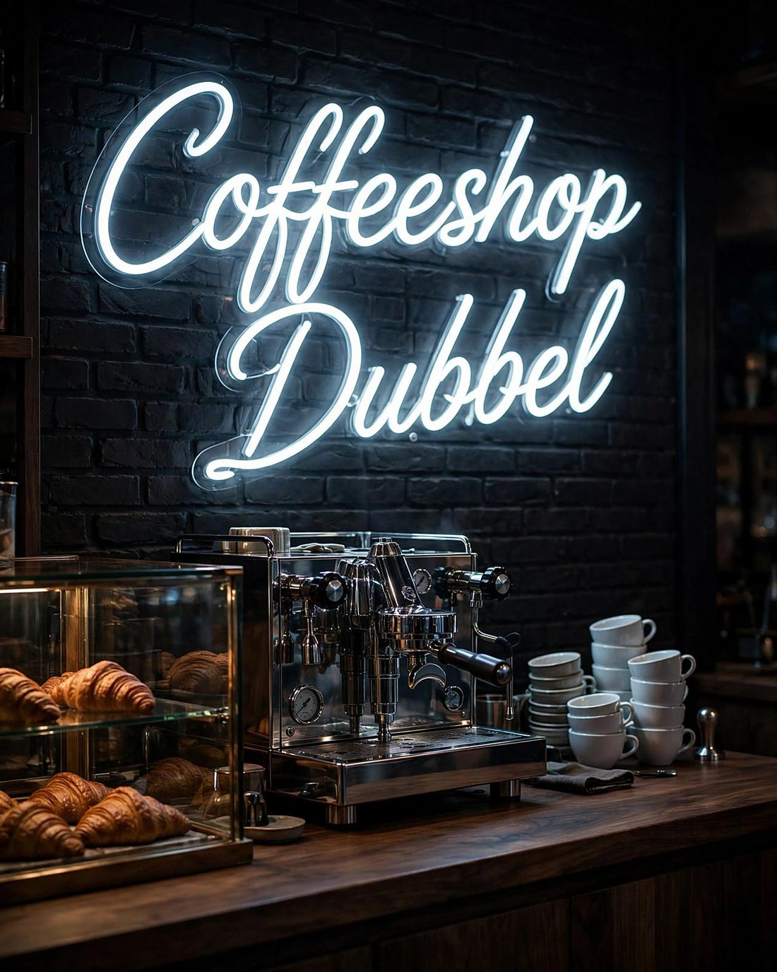 Coffeeshop Dubbel · LED Neon — Weiß