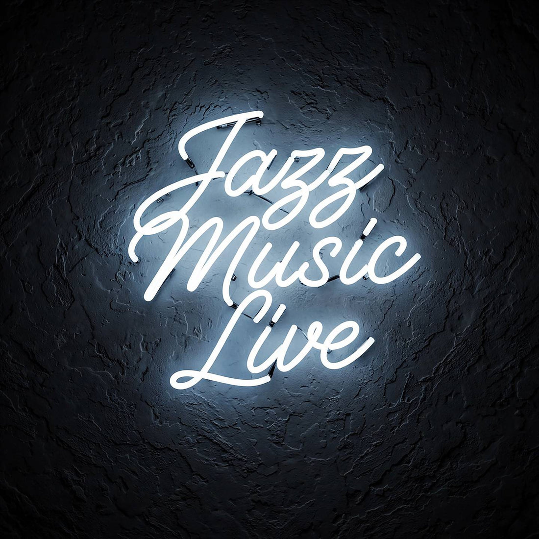 Jazz Music Live · LED Neon — Weiß