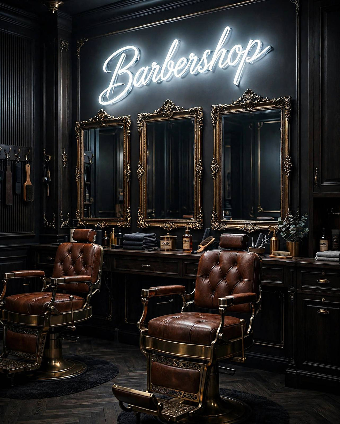 Barbershop · LED Neon — Weiß