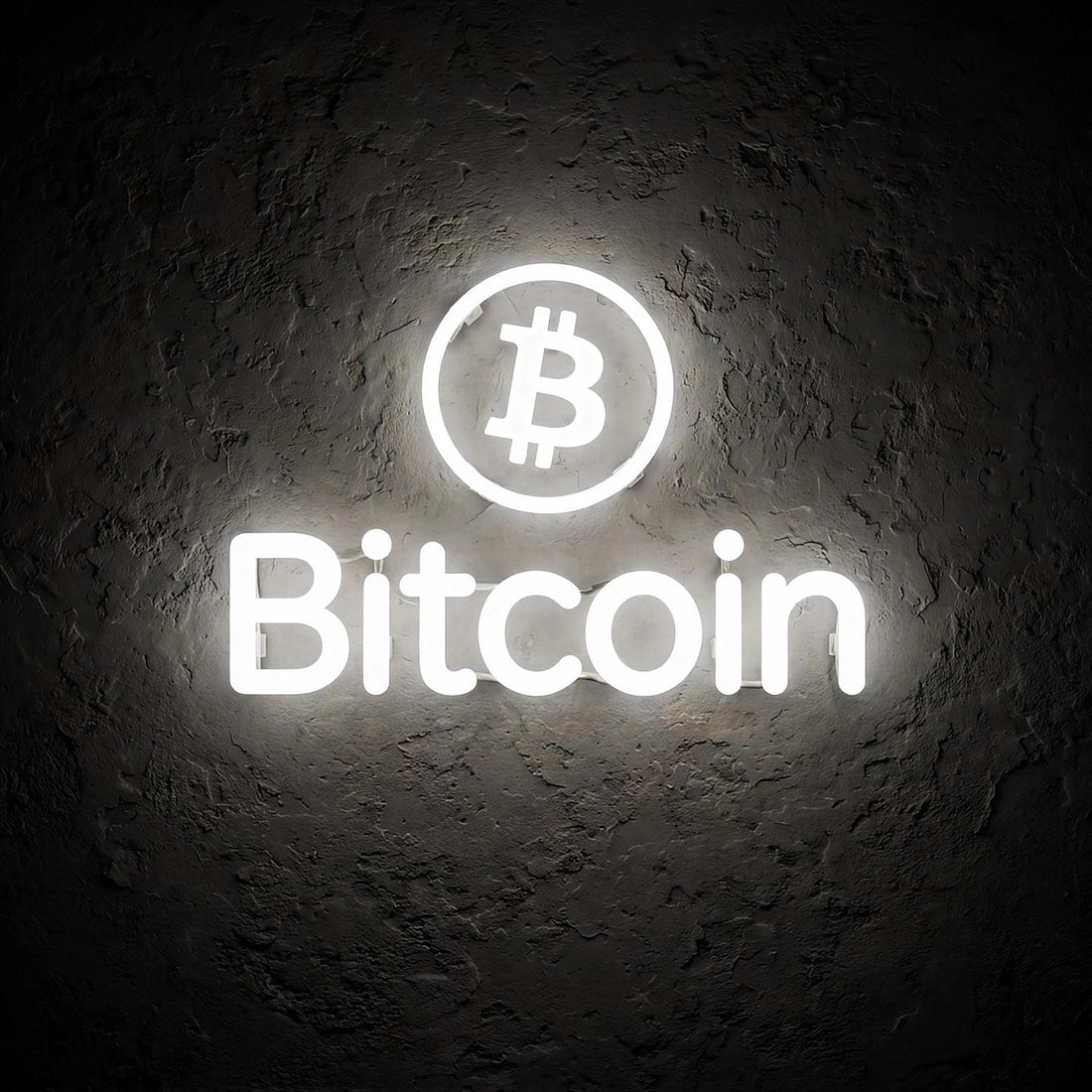 Bitcoin · LED Neon — Weiß