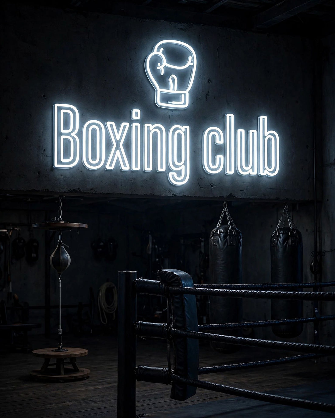 Boxing club · LED Neon — Weiß