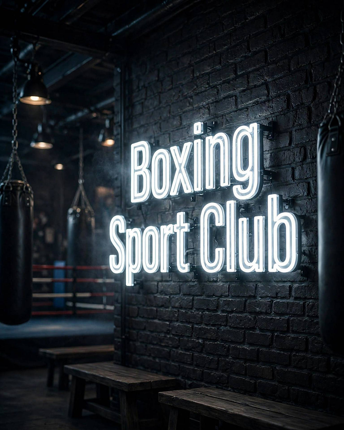 Boxing Sport Club · LED Neon — Weiß