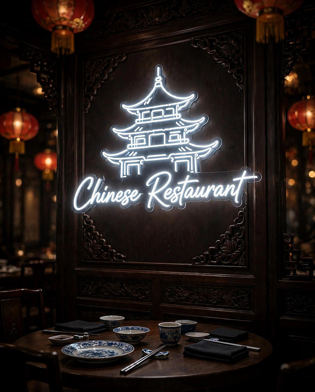 Chinese Restaurant · LED Neon — Weiß