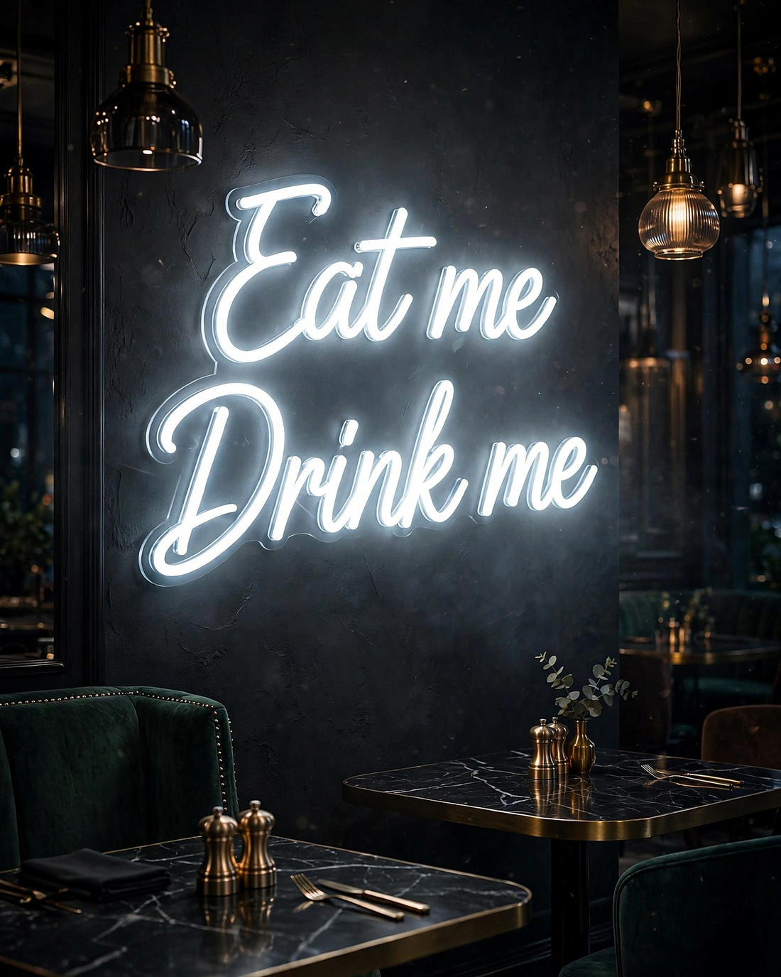 Eat me Drink me · LED Neon — Weiß