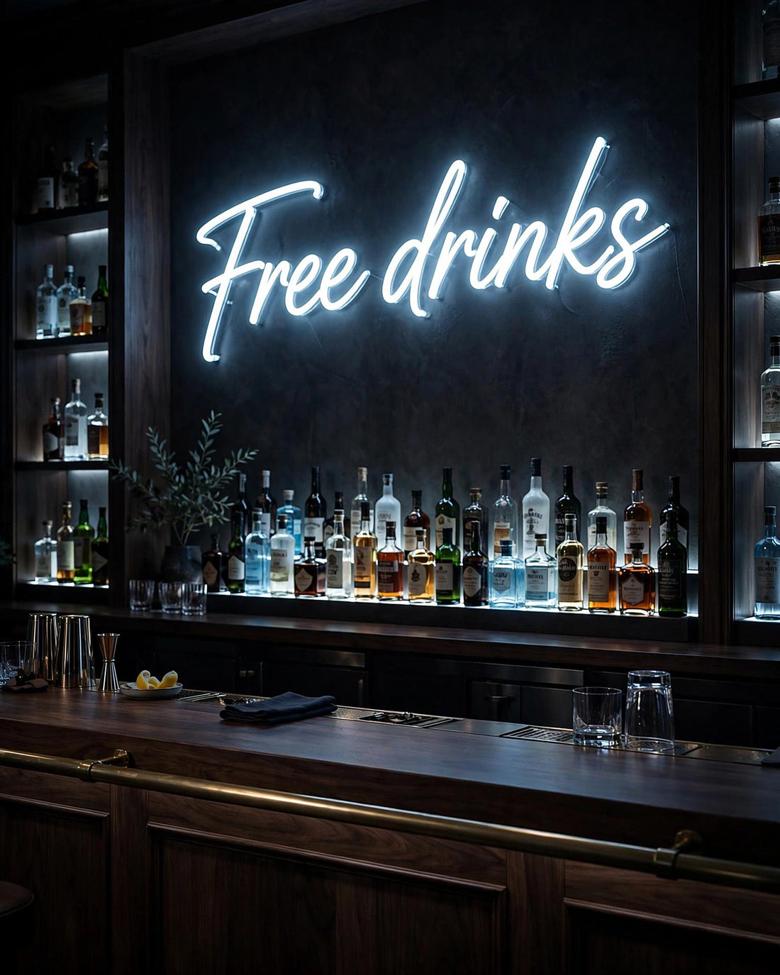 Free drinks · LED Neon — Weiß