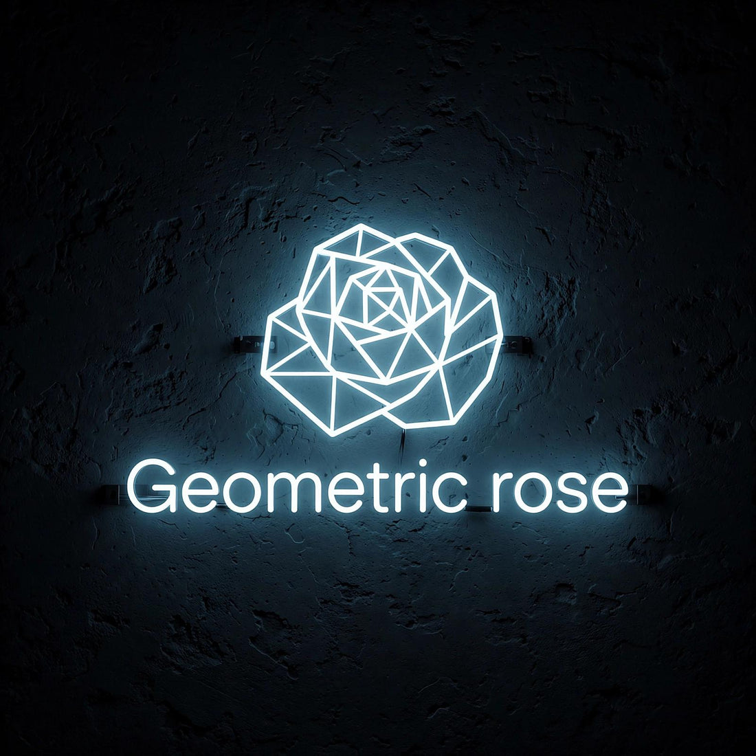 Geometric rose · LED Neon — Weiß