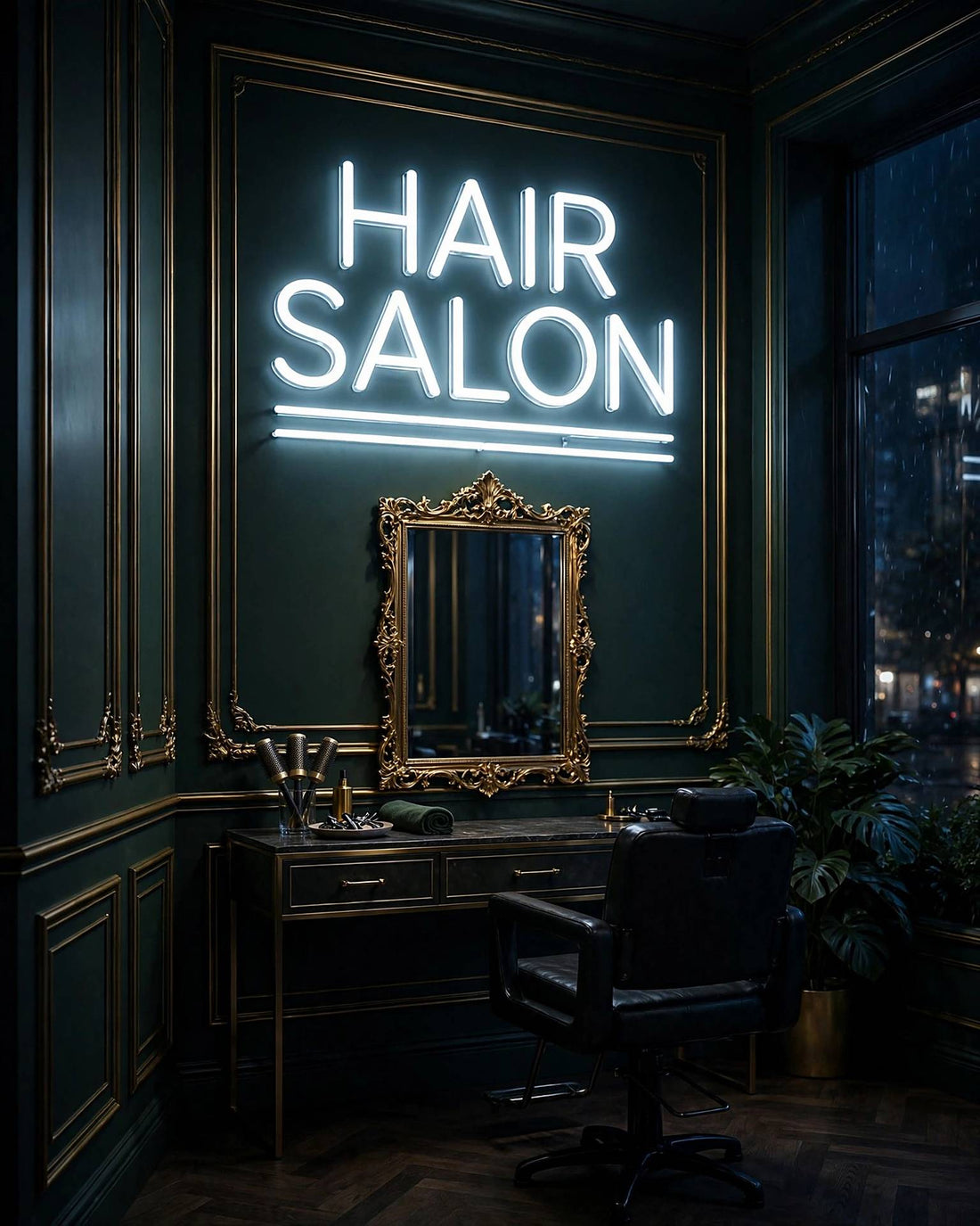 Hair salon · LED Neon — Weiß