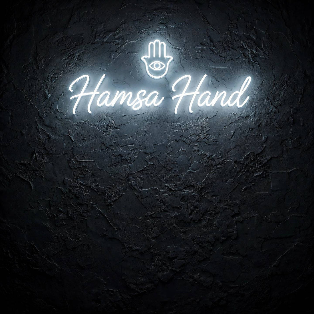 Hamsa Hand · LED Neon — Weiß