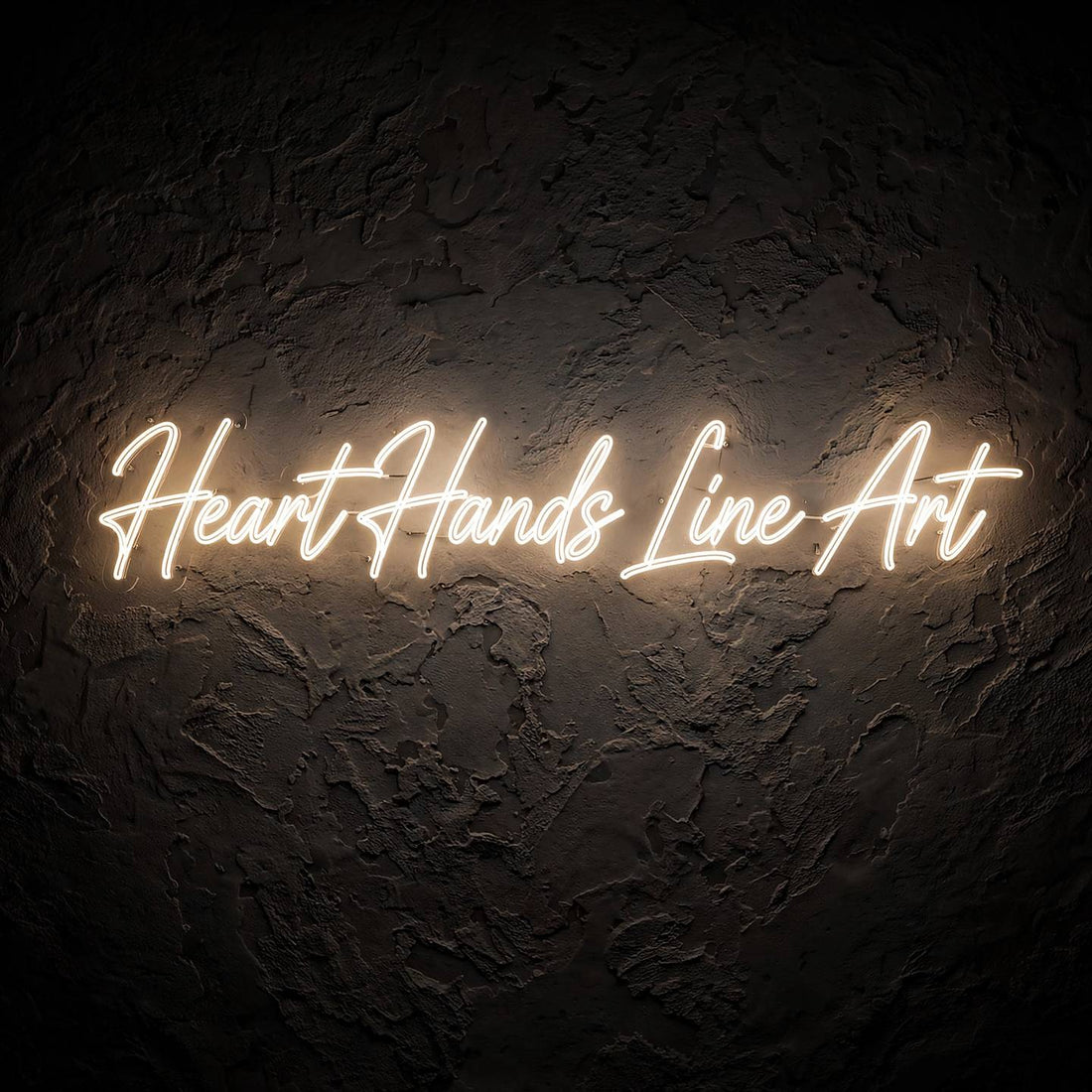 Heart Hands Line Art · LED Neon