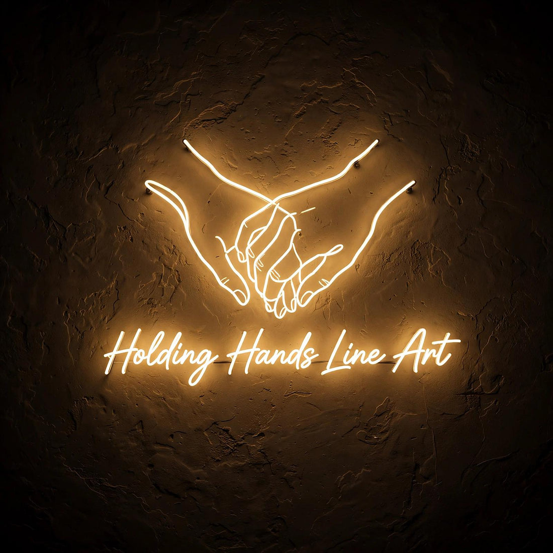 Holding Hands Line Art · LED Neon