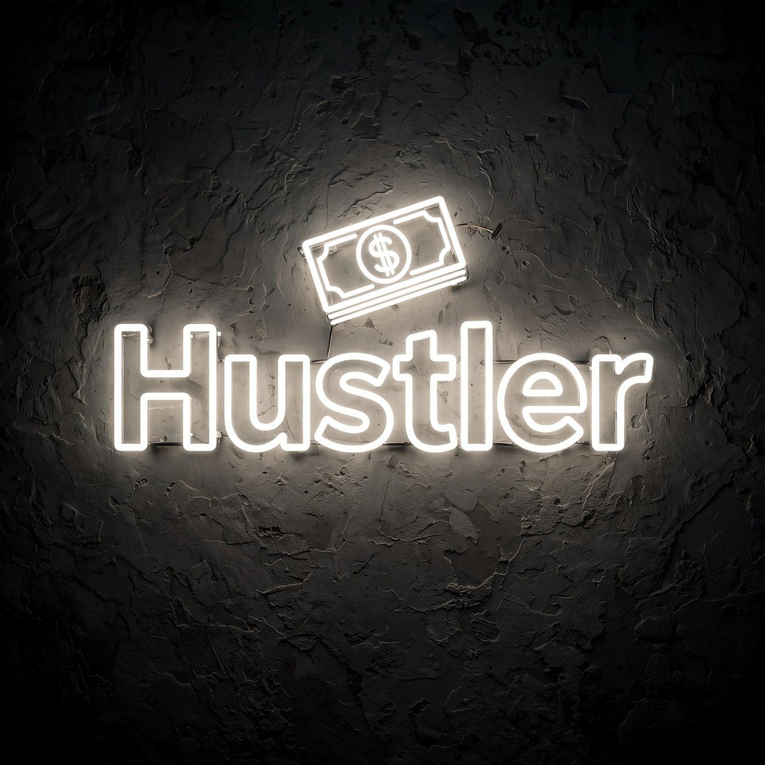 Hustler · LED Neon — Weiß