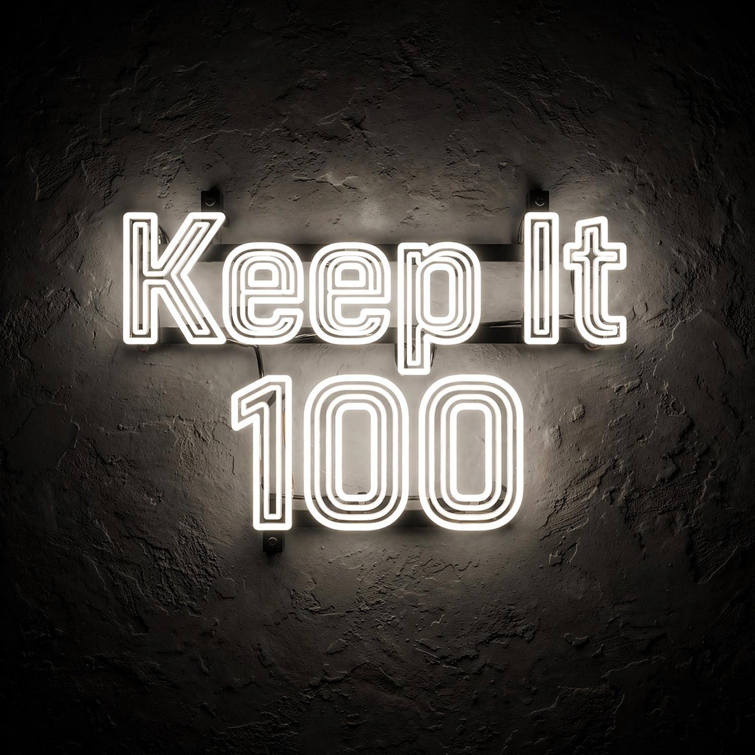 Keep It 100 · LED Neon — Weiß