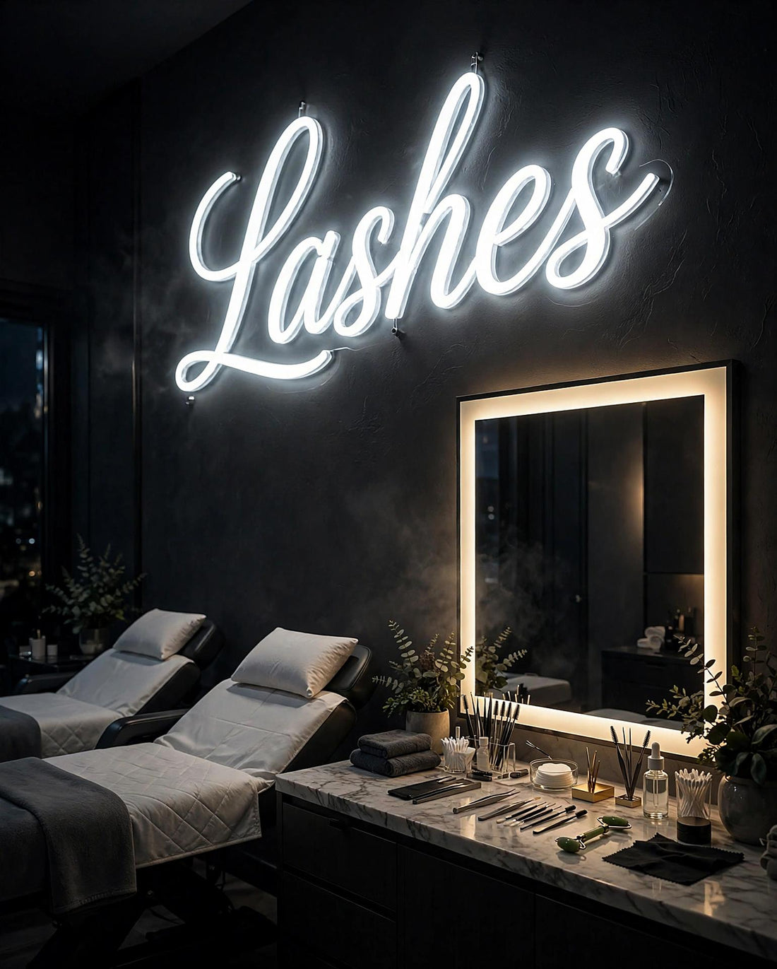 Lashes · LED Neon — Weiß
