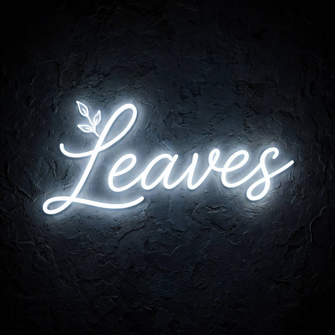 Leaves · LED Neon — Weiß