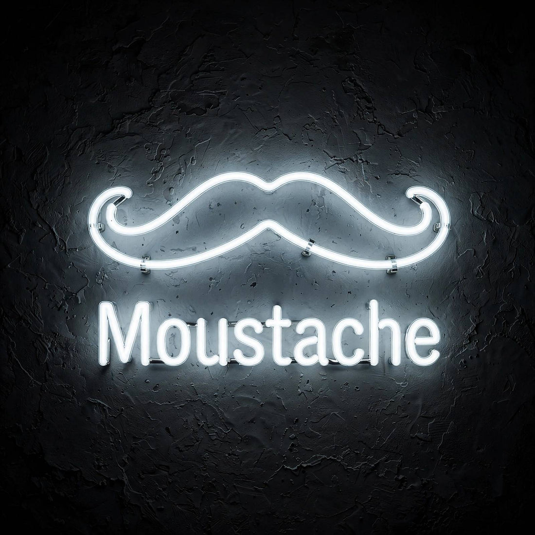 Moustache · LED Neon — Weiß