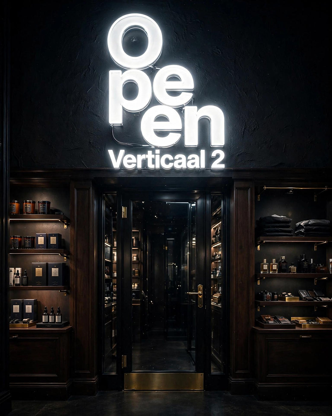 Open Verticaal 2 · LED Neon — Weiß