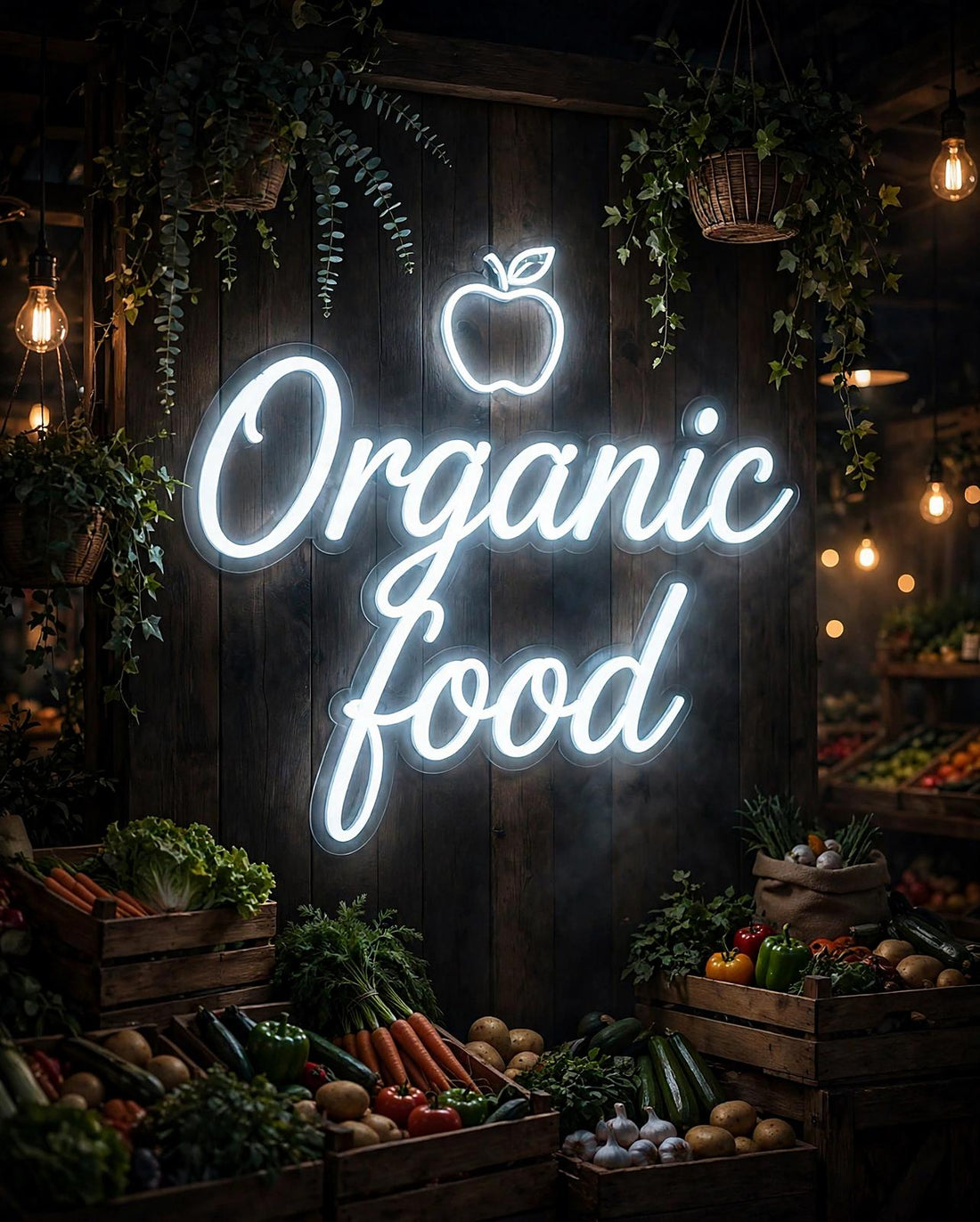Organic food · LED Neon — Weiß