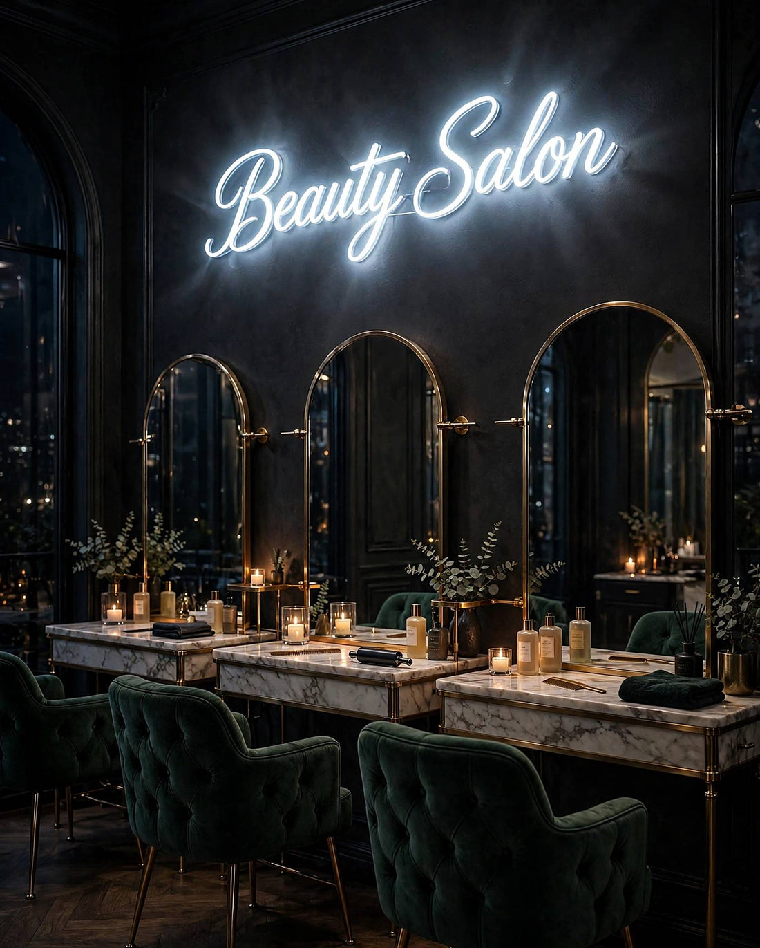 Beauty Salon · LED Neon — Weiß