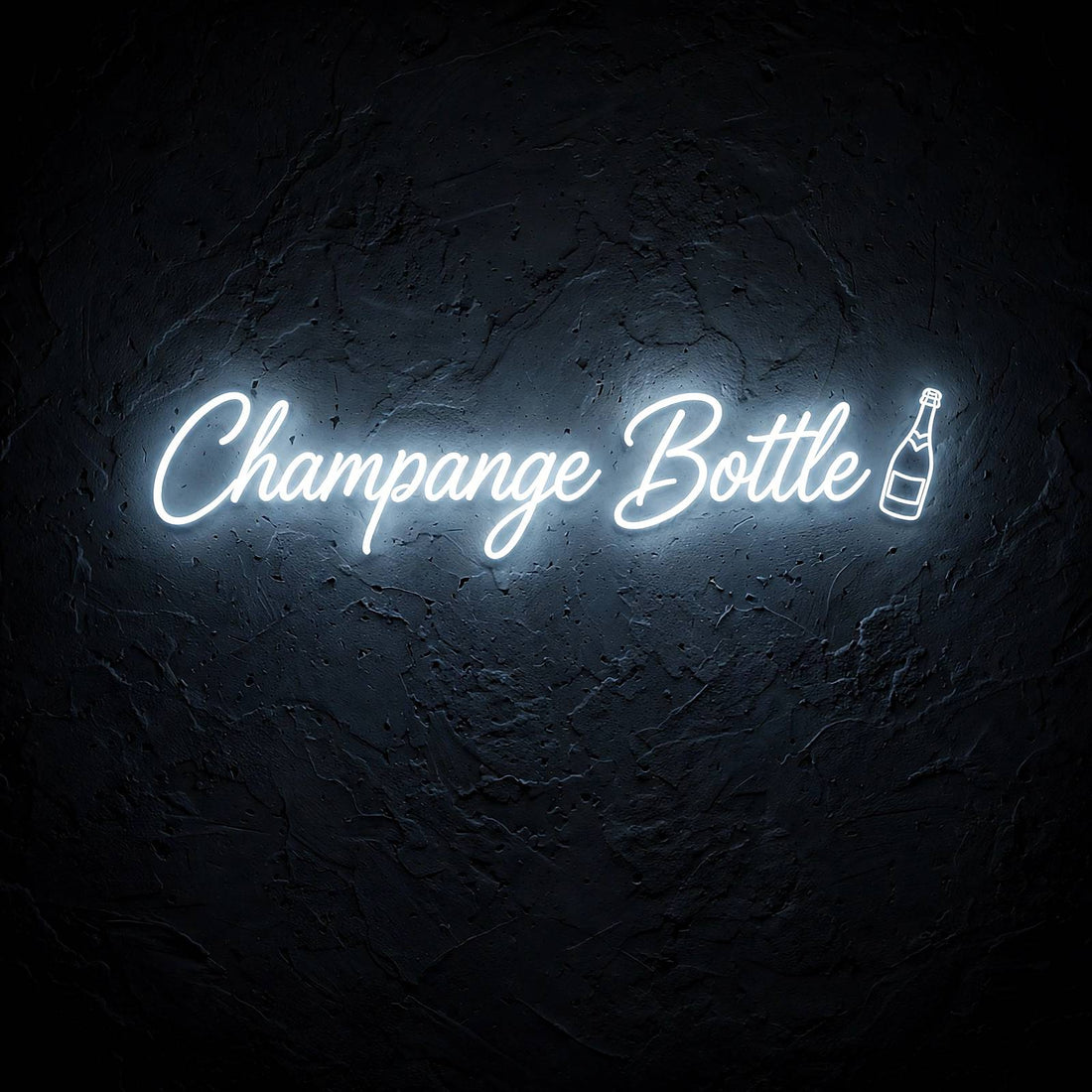 Champange Bottle · LED Neon — Weiß