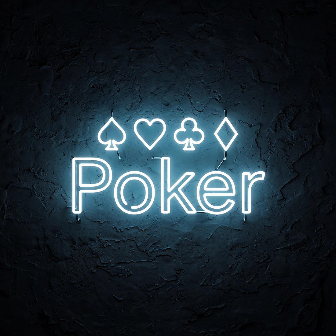 Poker · LED Neon — Weiß