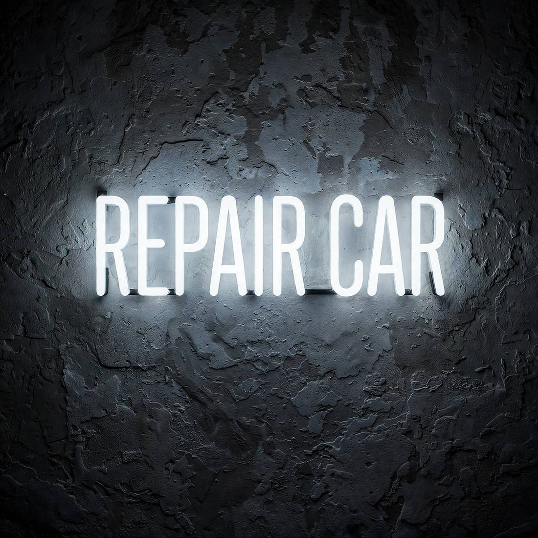 Repair Car · LED Neon — Weiß