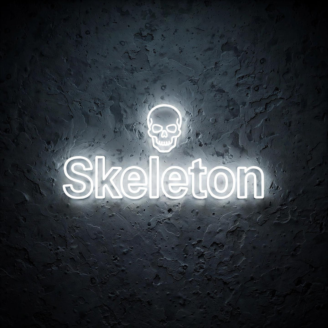 Skeleton · LED Neon — Weiß