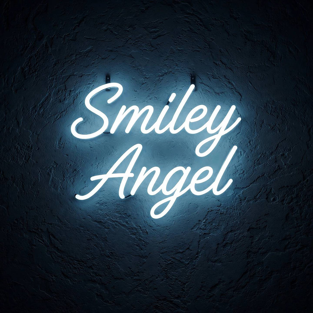 Smiley Angel · LED Neon — Weiß