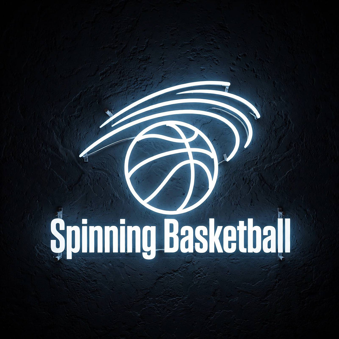 Spinning Basketball · LED Neon — Weiß