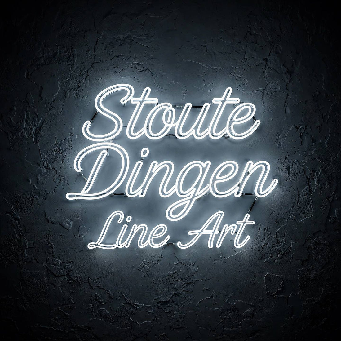 Stoute Dingen Line Art · LED Neon — Weiß