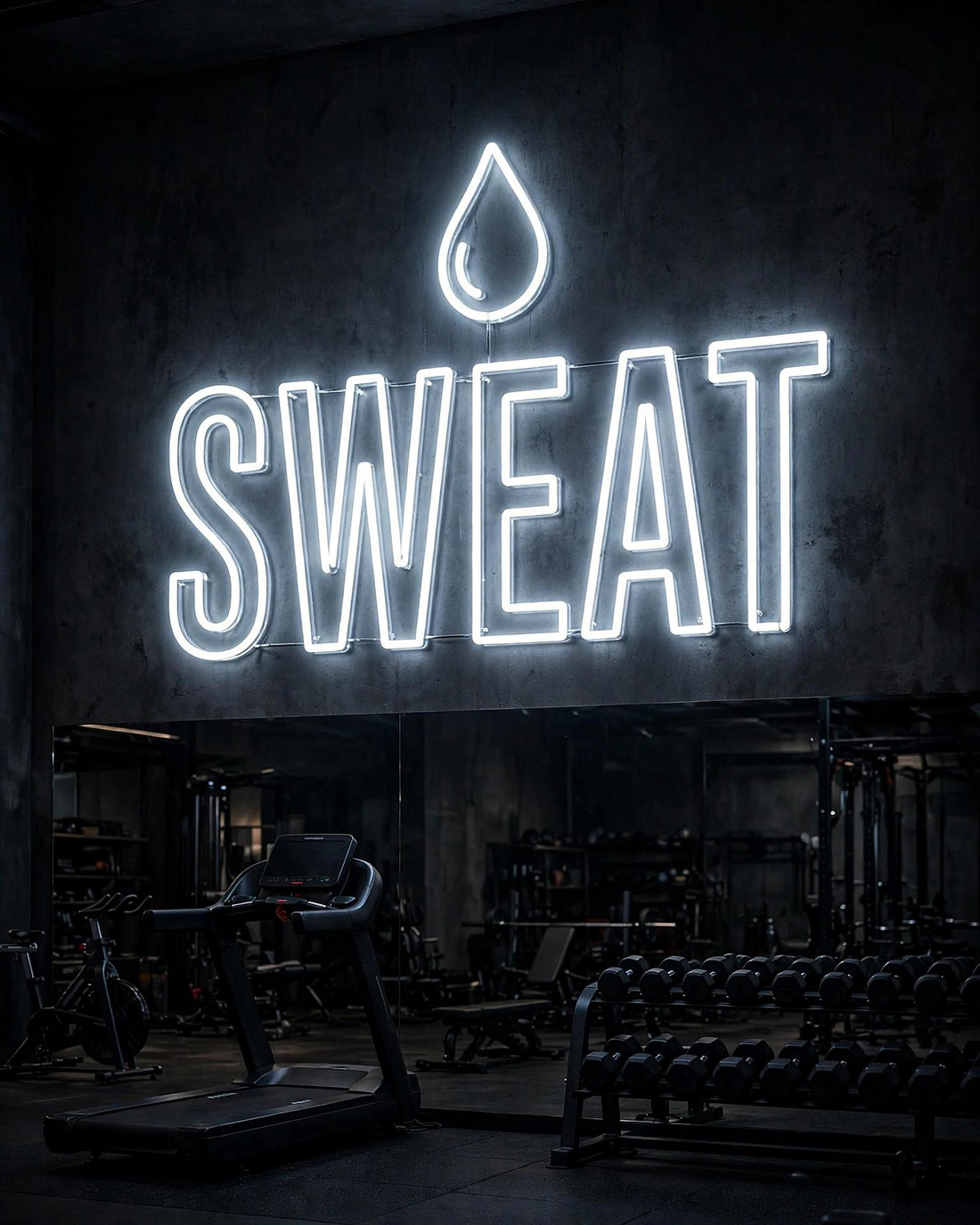 SWEAT · LED Neon — Weiß