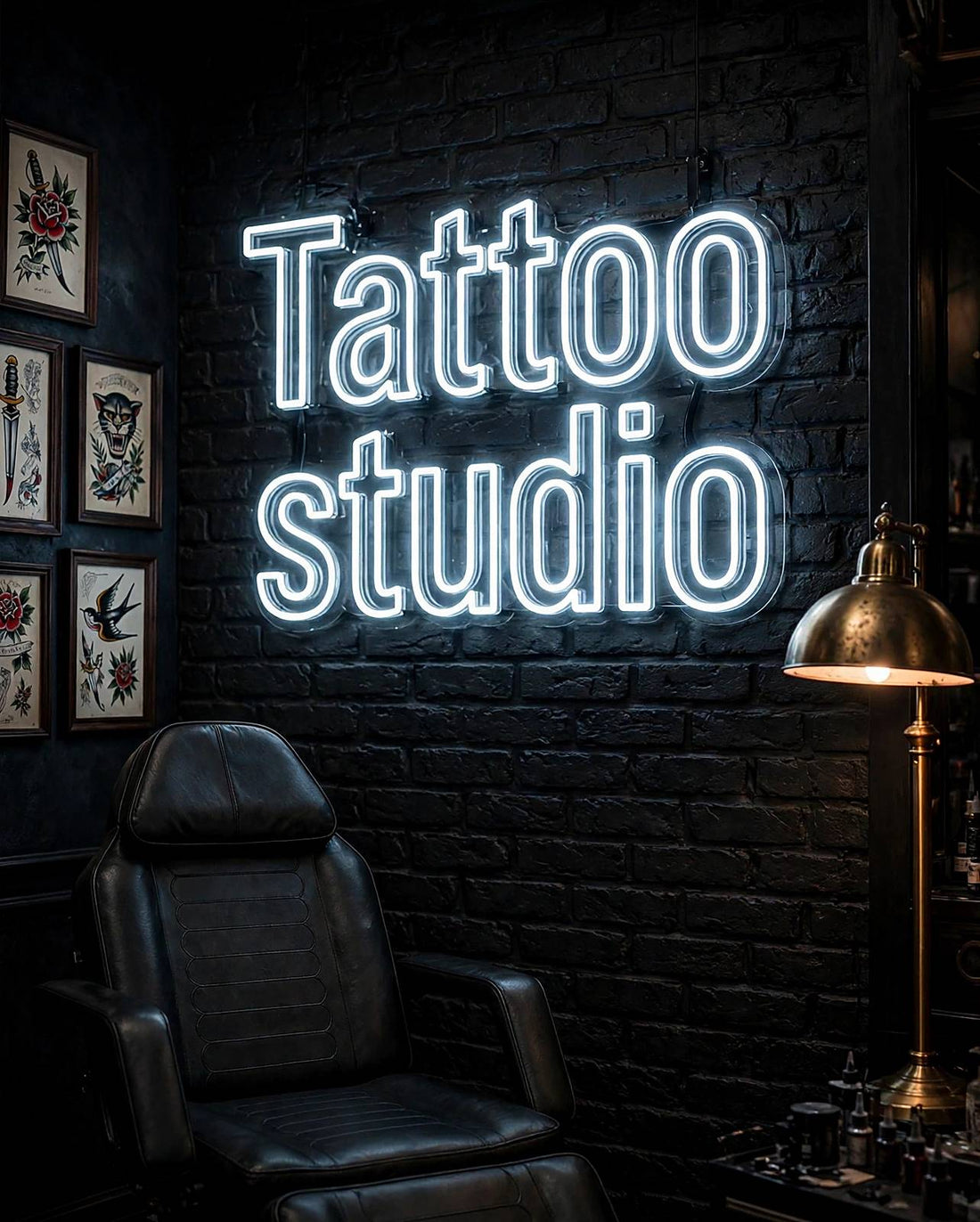 Tattoo studio · LED Neon — Weiß