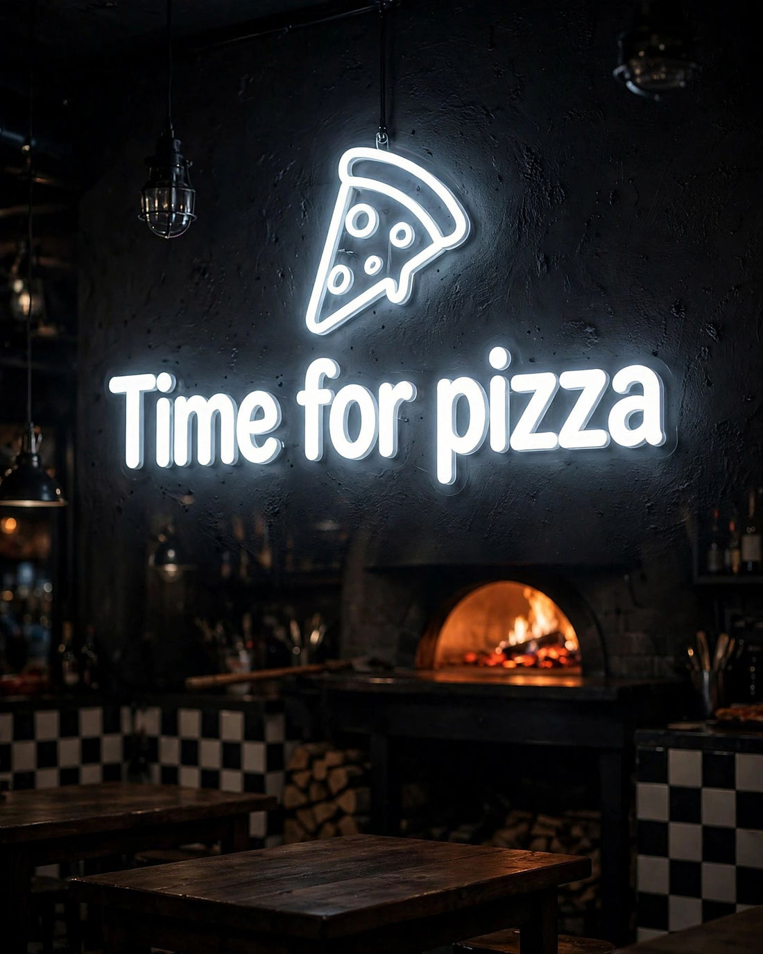 Time for pizza · LED Neon — Weiß