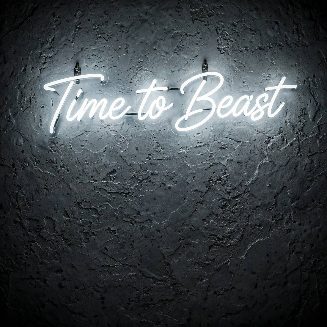 Time to Beast · LED Neon — Weiß