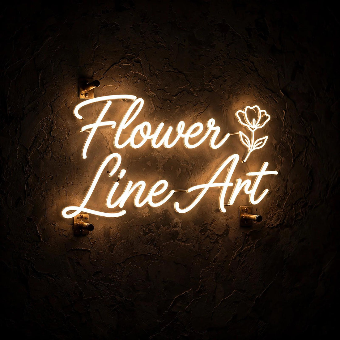 Flower Line Art · LED Neon