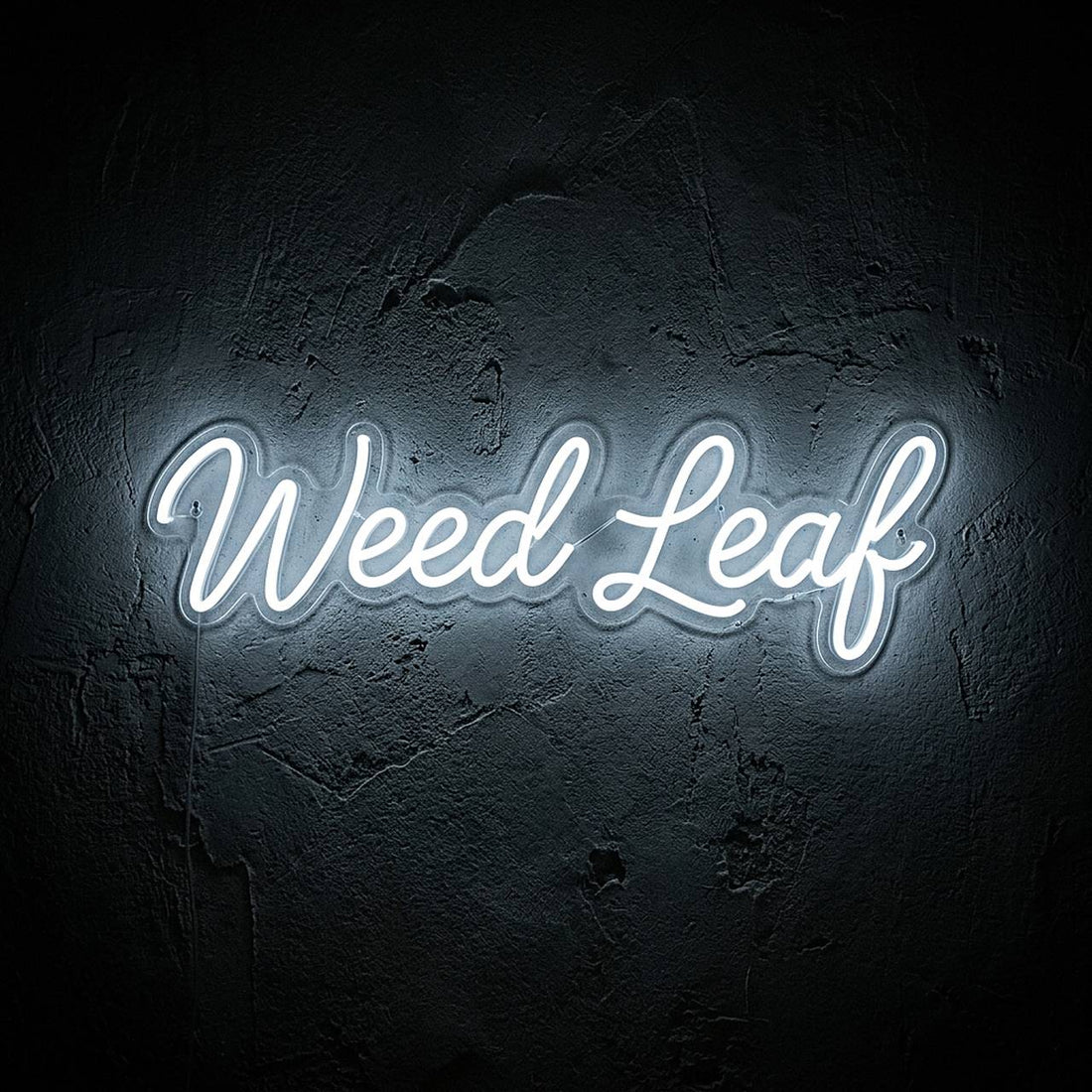 Weed Leaf · LED Neon — Weiß
