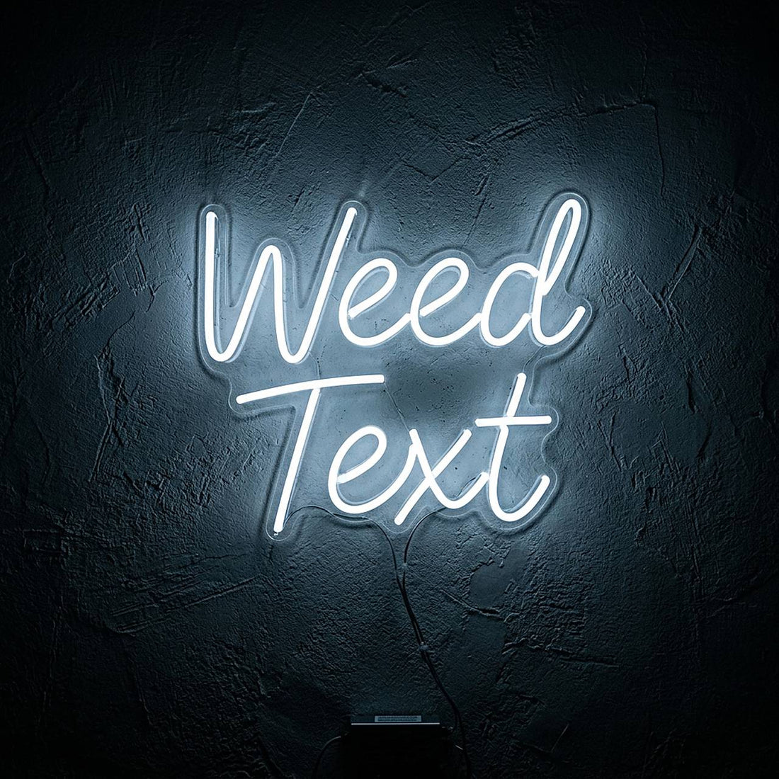 Weed Text · LED Neon — Weiß