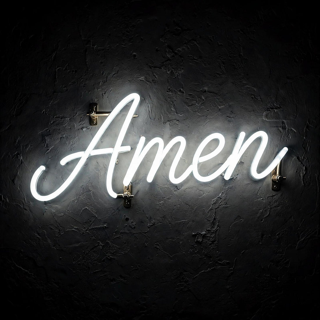 Amen · LED Neon — Weiß
