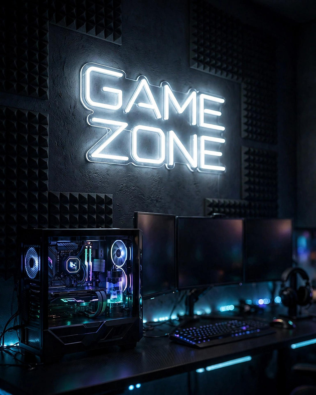 Game Zone · LED Neon — Weiß