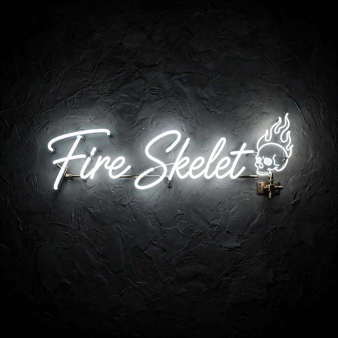 Fire Skelet · LED Neon — Weiß