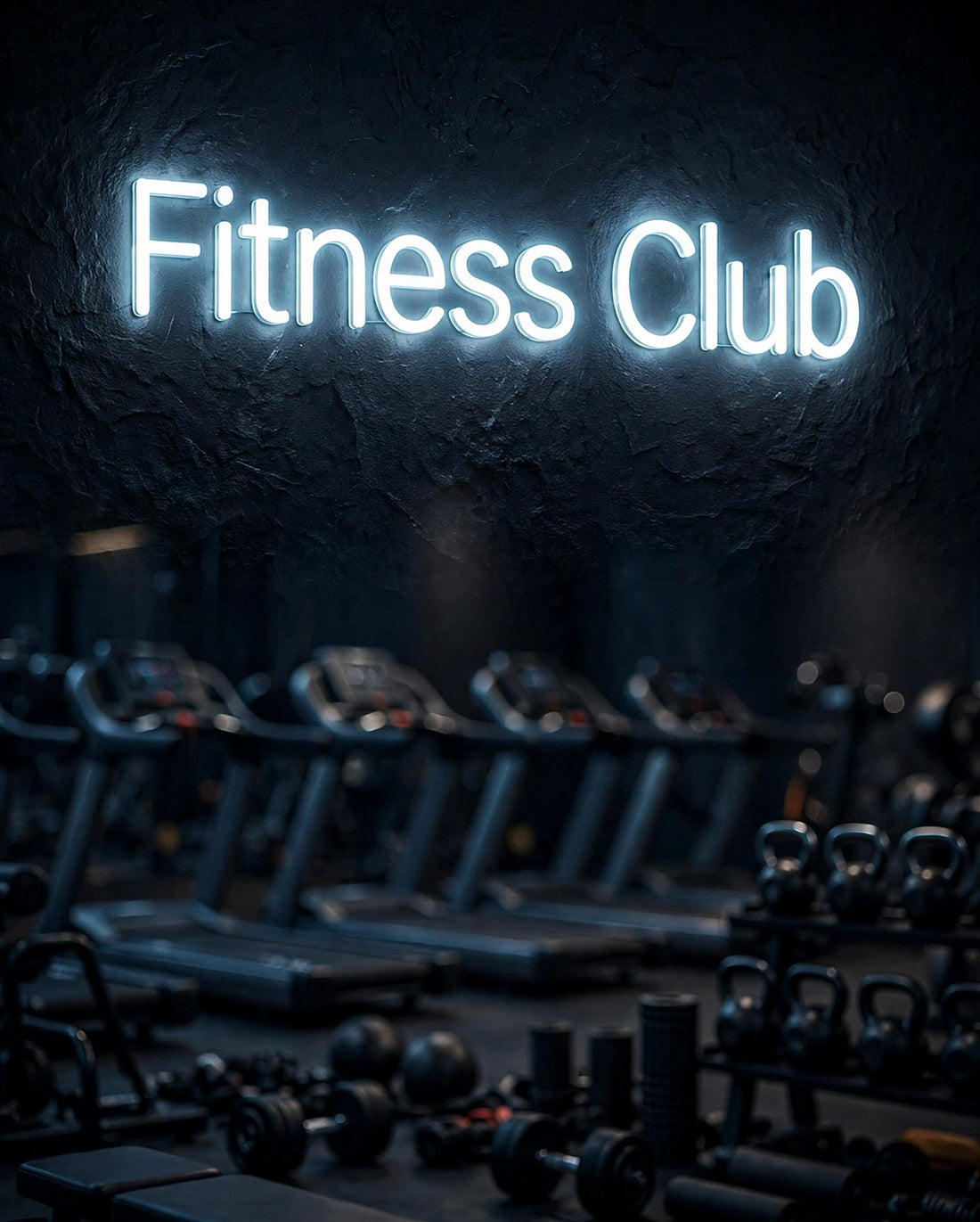 Fitness Club · LED Neon — Weiß