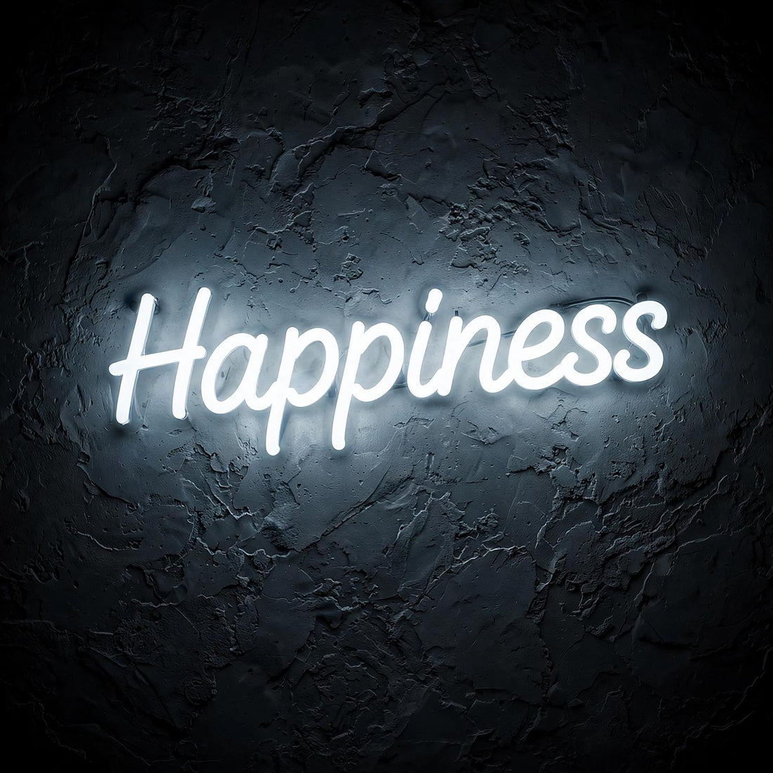 Happiness · LED Neon — Weiß