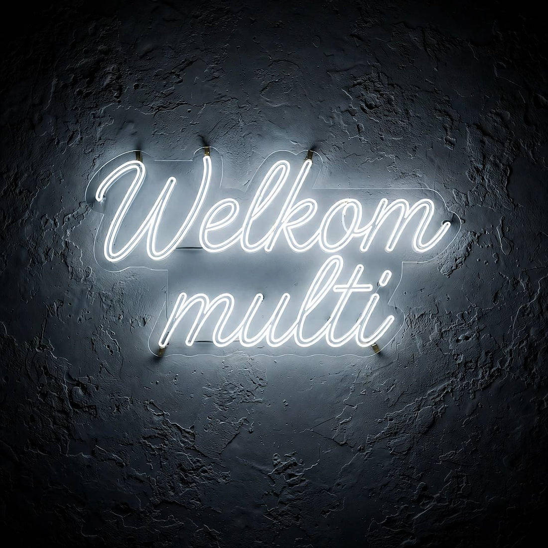 Welkom multi · LED Neon — Weiß