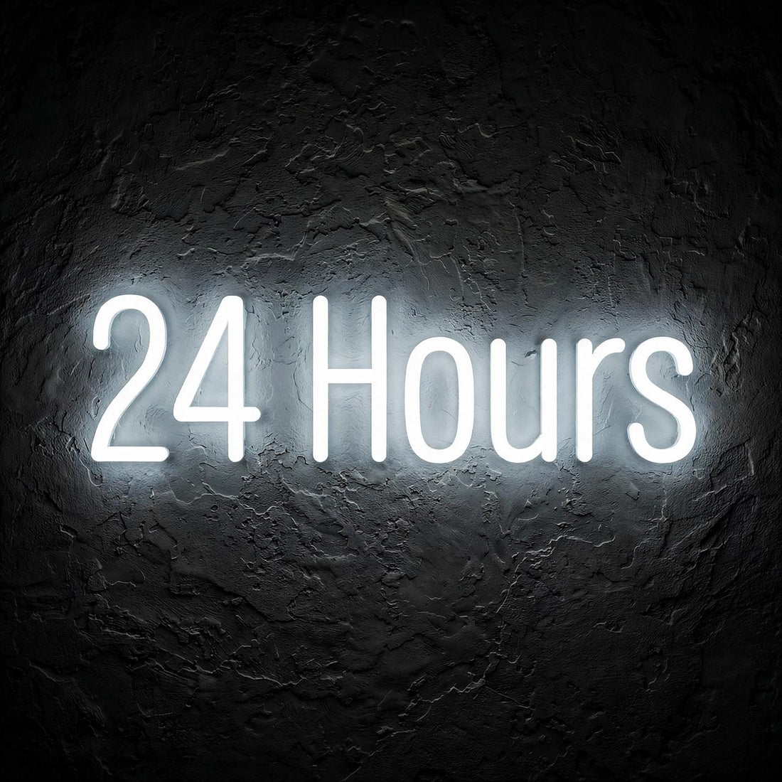 24 Hours · LED Neon — Weiß