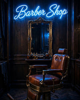 Barber Shop · LED Neon — Blau