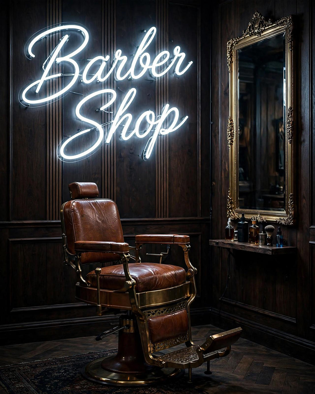 Barber Shop · LED Neon — Weiß