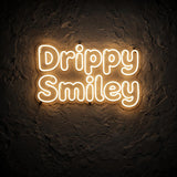 Drippy Smiley · LED Neon — Warmweiß