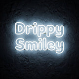 Drippy Smiley · LED Neon — Weiß