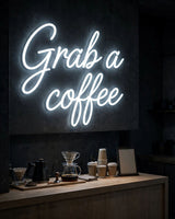 Grab a coffee · LED Neon — Weiß